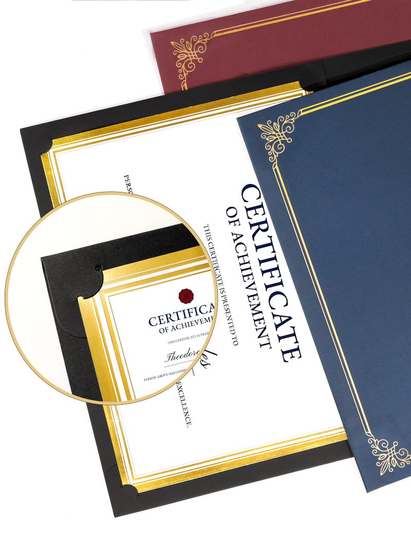 GNL Certificate Holders - 25 Packs Black Diploma Holders  Certificate Covers with Gold Foil Border  for Letter Size 8.5 x 11 Certificate Paper  Award  Graduation  Documents - Image 4